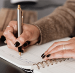 Writing with pen and paper